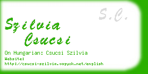 szilvia csucsi business card